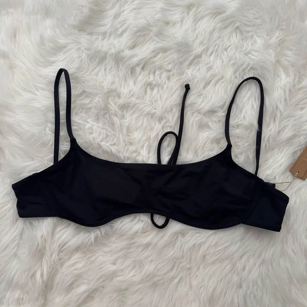 Skims Signature Swim Micro Scoop Bikini Top Onyx XL